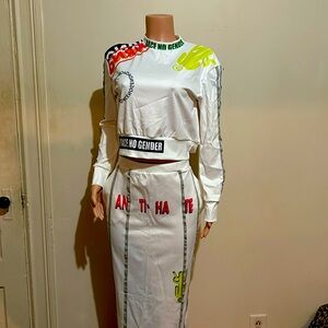 White 2 piece new no tags skirt set
